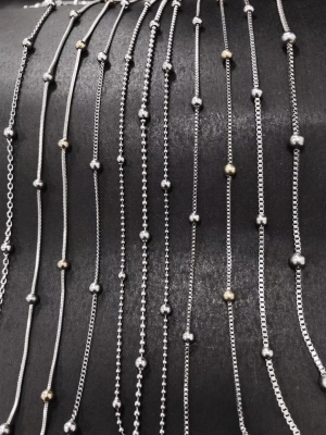 Stainless steel 304 material, beaded chain.