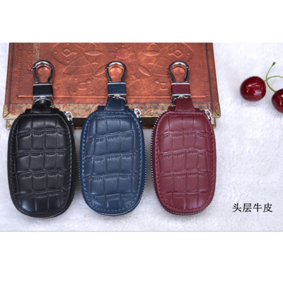 Top layer coox-leather car remote control key bag both men and women leather crocodile pattern remote control bag