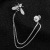 Zircon Bee Bells of Ireland Brooch New Chain Tassel Corsage Businese Suit Accessories Women's Clothing Pin Buckle Double Collar Pin