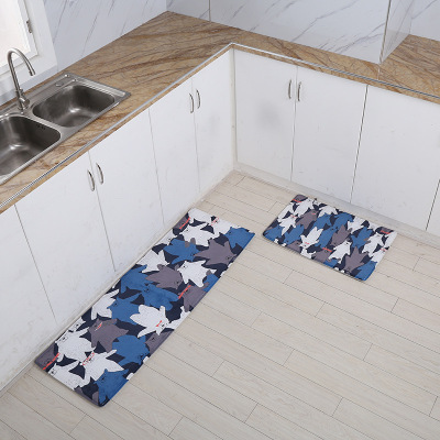 Kitchen 2-piece floor mat cartoon bear bedroom living room carpet bathroom bathroom entrance door water absorbent non-slip mat