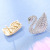 2018 New Korean Version of the Micro Inlaid Zircon Swan Bow Tie Blouse Collar Horse Needle Brooch Collar Buckle Small Collar Pin Female Factory Direct Sales