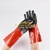 Manufacturers supply 35cm red and black particles antiskid waterproof PVC wear resistant gloves wholesale