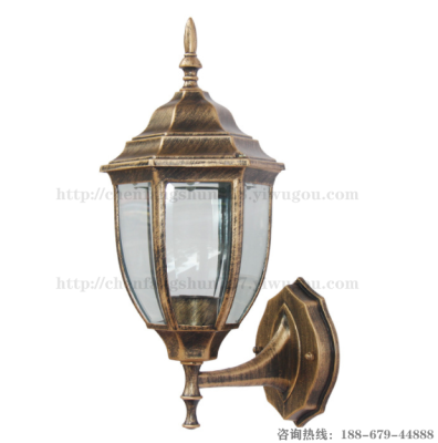 Factory Direct Sales Outdoor Die-Cast Aluminum Wall Lamp Garden Antique Garden Lamp European-Style Hexagonal Waterproof Wall Lamp Wholesale