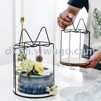 Nordic tray dessert table decoration iron art cake frame cake plate shot props wedding birthday decoration dessert plate