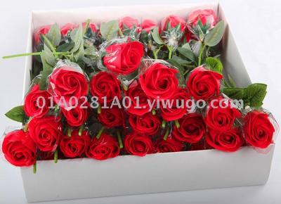 Factory direct promotion wholesale foreign trade Korean version of single large flower head imitation soap flower rose valentine's day Christmas