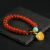Natural liangshan south onyx single ring bracelet full meat cherry red south red abacus beads hand string without optimized beeswax