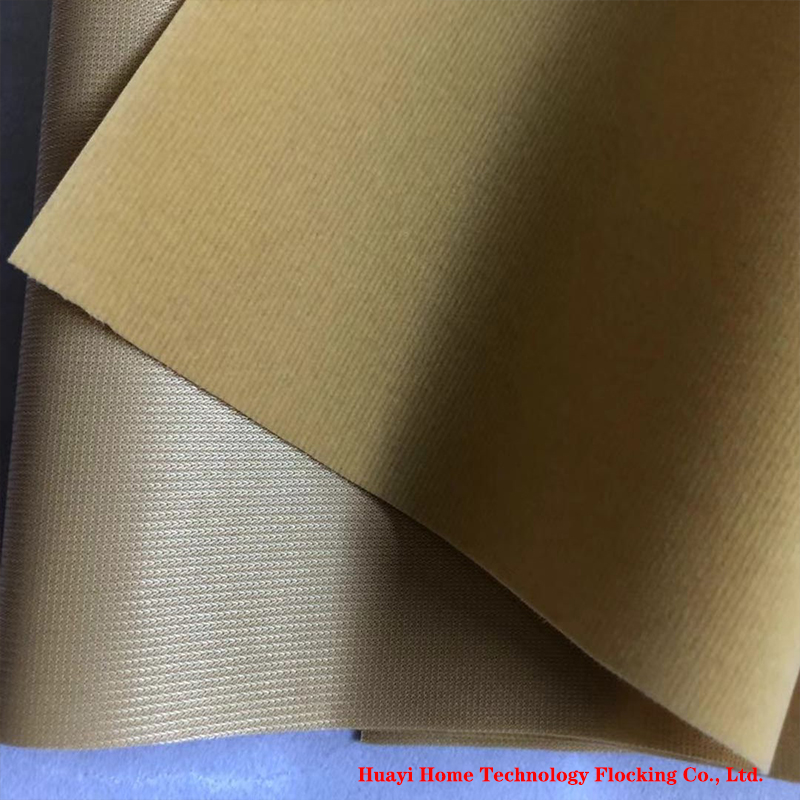 经编底植绒布面料 米黄单面绒 眼镜盒绒布 文具外包植绒布