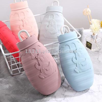 Silicone hot water bag water bag students filling cute hand warmer bao thickened explosion-proof warm handbag