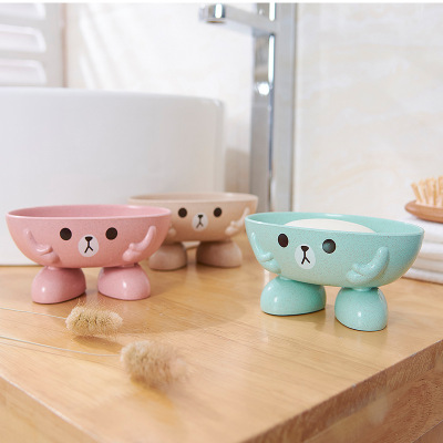 Cartoon Cartoon soap box three-dimensional wheat straw soap box dustproof soap box plastic soap rack soap drag