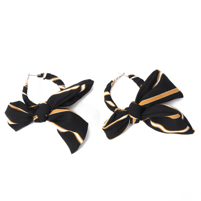 2019 New Cross-Border Sold Jewelry Earring Ear Clip European and American Exaggerated Jewelry Fashionable Cool Big Bow Earrings