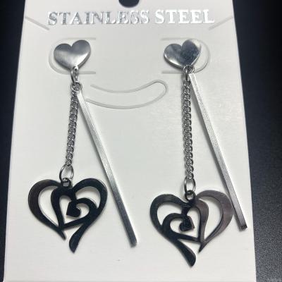 Japanese Korean stainless steel anti - allergic love shape hot style men and women ear manufacturers wholesale