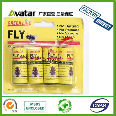 4pcs Green card fly glue ribbon insect trap yellow sticky fly glue trap ribbon