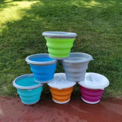 5L multifunctional silicone folding bucket portable outdoor fishing telescopic bucket on-board cleaning bucket