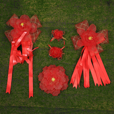 Big red flower festival supplies scene decoration 10cm in diameter glory flower chest flower size wholesale manufacturers