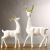 Nordic resin crafts geometric black and white gold horn elk ornaments simulation animal home decor living room decorations