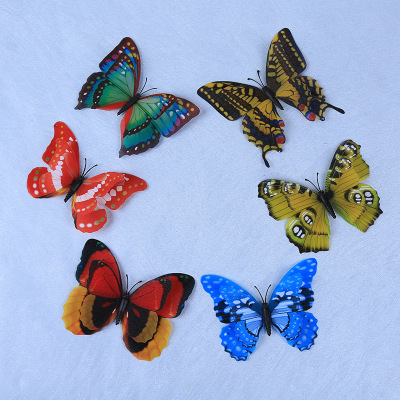 Butterfly Customized Accessories 7cm Handmade PVC Starry Butterfly Customized Three-Dimensional Wall Sticker Decoration Accessories Factory Wholesale