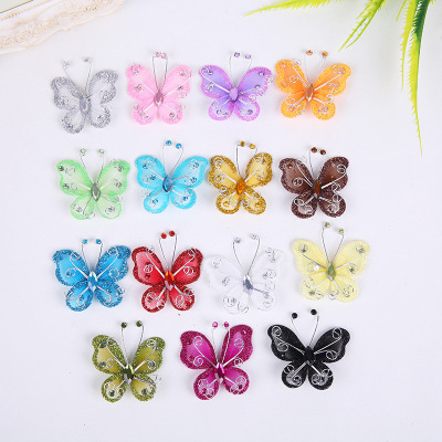 5. 5cm Butterfly Clothing Accessories Three-Dimensional Simulation Stockings Colorful Butterfly Ornament Accessories in 