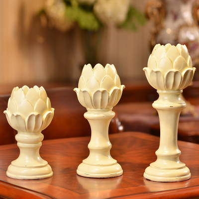 European style soft furniture resin handicraft candlestick American new classical decoration hotel model manufacturers direct