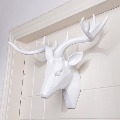 American household resin ornaments deer head wall hanging bar retro wall decoration white deer head decoration wall hanging