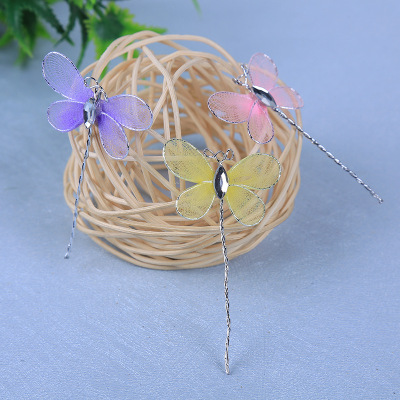 Imitation dragonfly handmade wire beads 5cm wire mesh technology dragonfly accessories wholesale