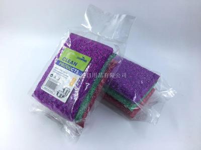 3+3 color cotton 3pcs bag cleaning sponge sponge kitchen cleaning supplies