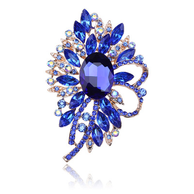 Africa's best-selling brooch color glass large glass brooch crystal glass brooch corsage clothing accessories