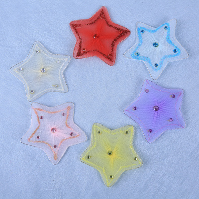 Supply 7.5cm high quality five- fixed star wire mesh handmade color decoration accessories to sample surplus wholesale
