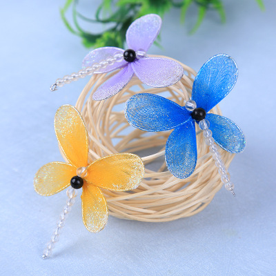 Imitation dragonfly handmade wire beaded wire mesh 8cm dragonfly apparel accessories manufacturers wholesale