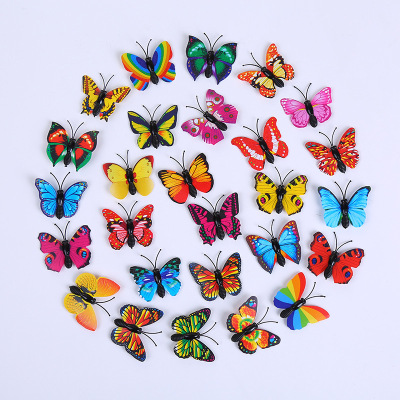 Butterfly 12 magnetic simulation 4 cm color Butterfly accessories three - dimensional wall stickers decorative stickers Butterfly wall stickers