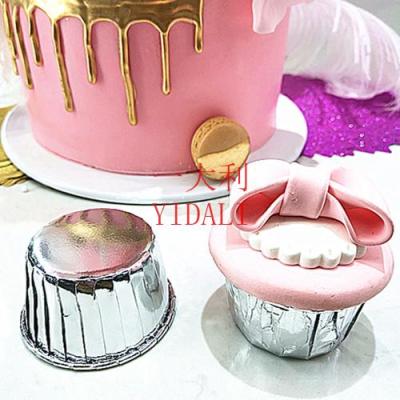 New composite aluminum foil cake roll cup high temperature steamable roastable disposable curling cup 5040 factory