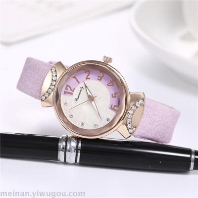 Korea edition color matching new creative belt drill ladies fashion table