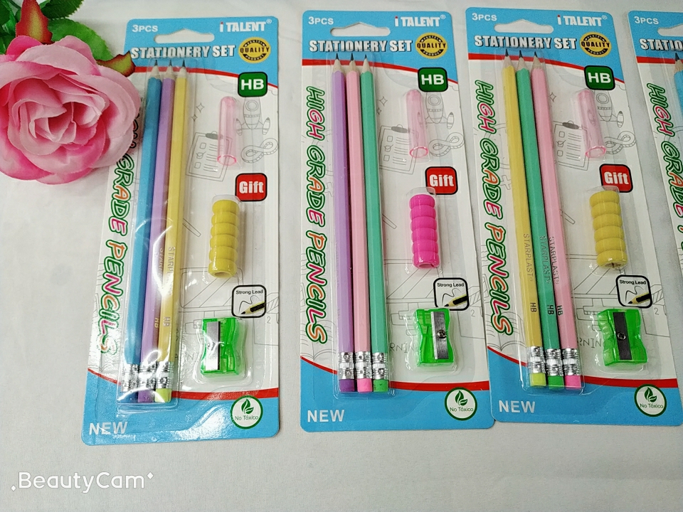 马卡龙吸卡文具套装铅笔超市文具套装专卖学生书写铅笔套装