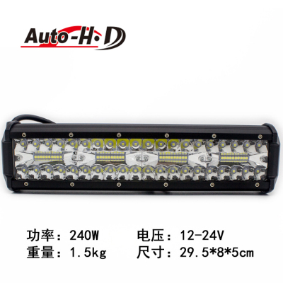80led Factory Direct Sales Automobile Led Working Lamp 240W Trinocular Three-Row Strip off-Road Vehicle Top Spotlight