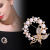 Butterfly pearl brooch diamond alloy round brooch female highlighted pearl brooch brooch pin accessories
