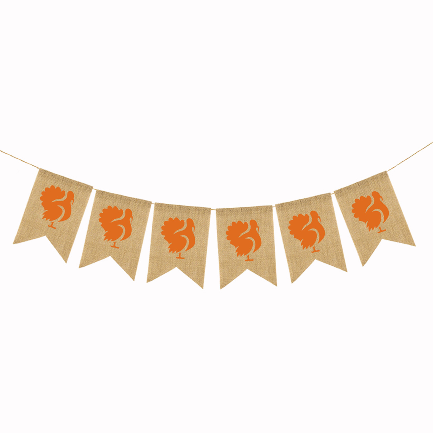 Factory Direct Wholesale Party Various Thanksgiving Decoration bunting Swallowtail Flag Turkey Burlap Flag