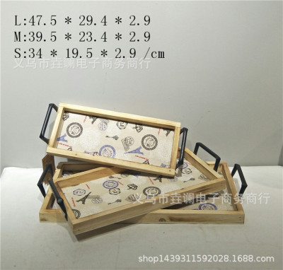 Tea Tray Wood Pallet Rectangular Bread Plate European Solid Wood Tray Tea Cup Tray Hotel Serving Food Dinner Plate Household