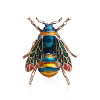 European and American new insect series personality drop oil yellow green bee brooch exquisite men and women with the same type of insect corsage