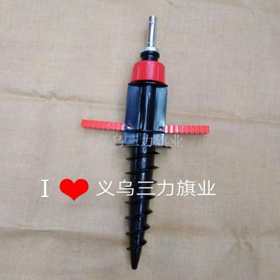 Beach flag base plastic spiral cobalt ground rotating base glass fiber pole knife drip-drop type one side and two sides
