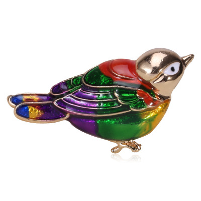Hot-selling alloy drop oil color parrot brooch fashion creative bird brooch versatile clothing pins