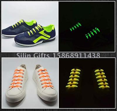 Slingifts  Glowing Free Size Elastic Lazy No Tie Silicone Flat Shoelaces Shoe Laces Tieless Shoe Straps for Adult Kids