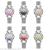 New silver gradient powder web celebrity magnet button crystal face female watch