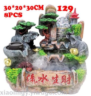 131 Factory Direct Sales Resin Water Wheel Decoration Water Fountain Home Furnishings Opening Gift Lucky Rockery