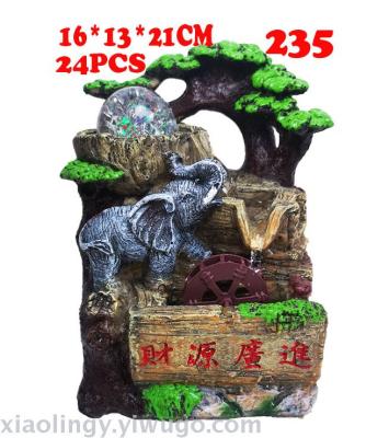 235 Factory Direct Sales Resin Water Wheel Decoration Water Fountain Home Furnishings Opening Gifts Lucky Rockery