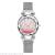 New silver gradient powder web celebrity magnet button crystal face female watch