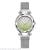 New silver gradient powder web celebrity magnet button crystal face female watch
