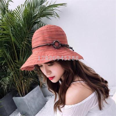 The new fisherman hat wooden buckle female factory direct sale