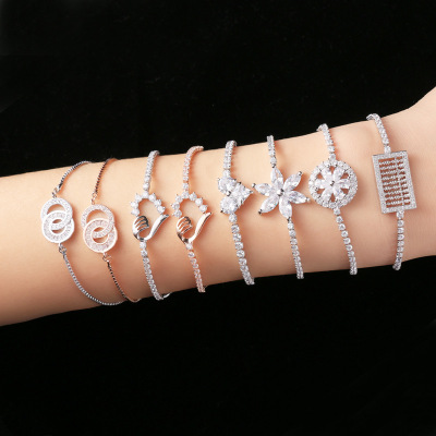 Chemzircon crystal bracelet female Korean edition simple personality personality with student bracelet sen department bracelet