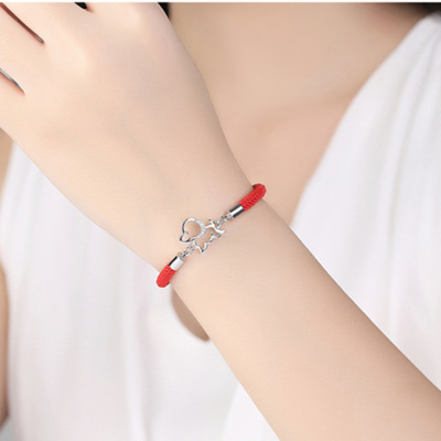 Year of the dog new red rope transfer bracelet set diamond money dog Year bracelet female jewelry wholesale