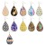 Alloy leather dropped flower totem, female PU printing retro simple temperament earrings