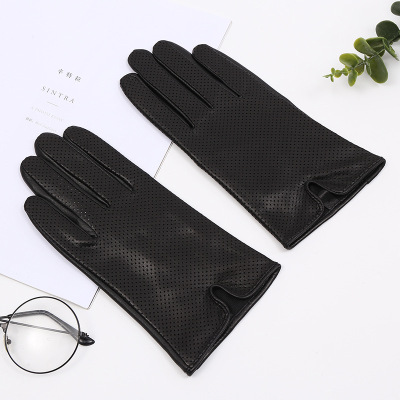 Manufacturer direct ladies leather gloves autumn winter warm sheepskin gloves outdoor driving windproof touch screen gloves